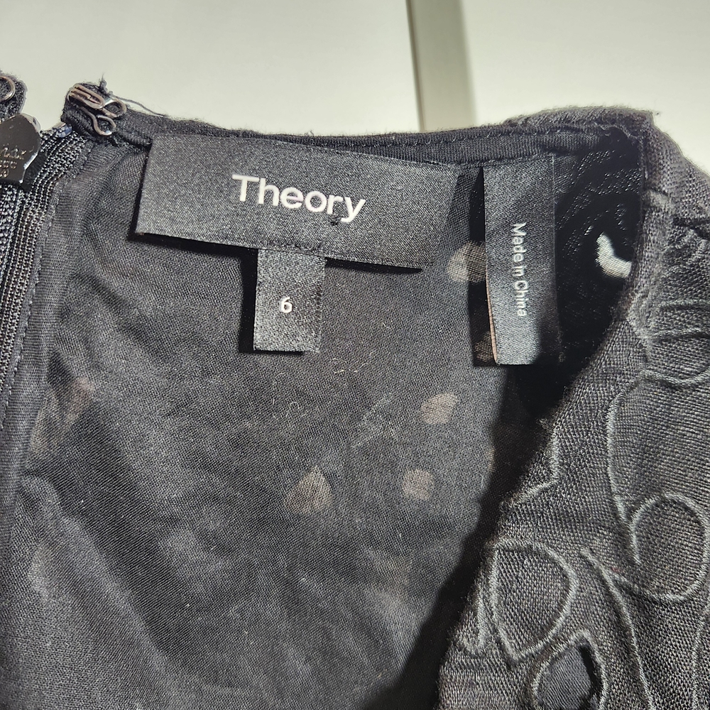 Theory Black Eyelet Midi Dress - Picture 3 of 8